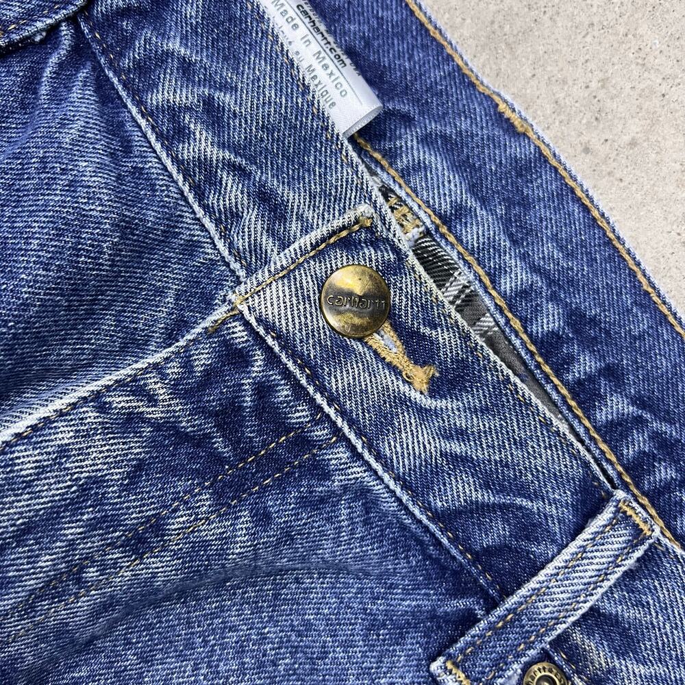 Carhartt B172 DST Flannel Lined Denim Jeans Carpenter Pants Workwear 38 x 30 - Picture 6 of 7